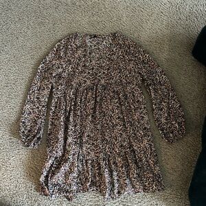 SHEIN Multicolor Floral Long Sleeve Dress